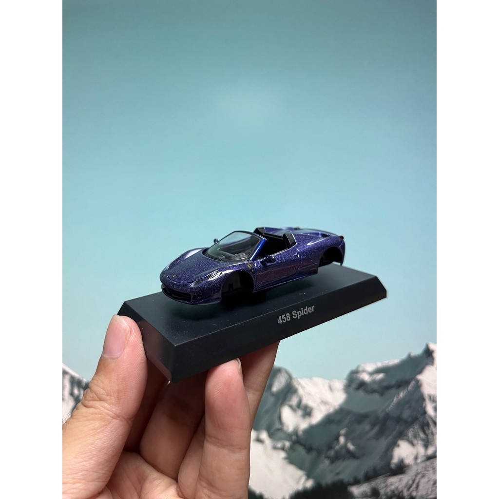 1/64 Jingshang kyosho Ferrari 458 Spider Metallic Blue Purple Ferrari 458 Spider พร้อมการ์ดไม่มีกล่อ