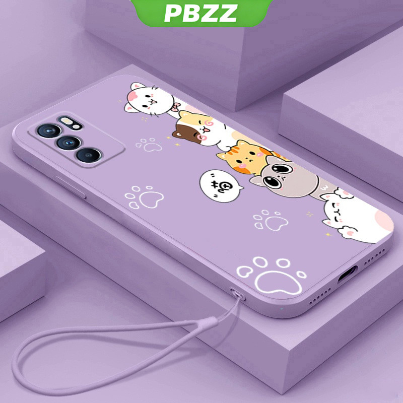 PBZZ เคส oppo reno6z 5g oppo reno6 4g oppo A16 reno 6 5g ใหม่ เคสโทรศัพท์มือถือ ซิลิโคนนิ่ม ป้องกัน กันชน ลายแมว สําหรับ oppo reno 6 4g a16 reno 6z 5g reno6 z 5g DZMM01