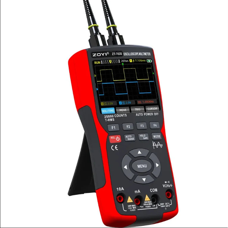 ZOYI ZT-703S Dual Channel 50MHZ Oscilloscope มัลติมิเตอร์มือถือ Oscilloscope