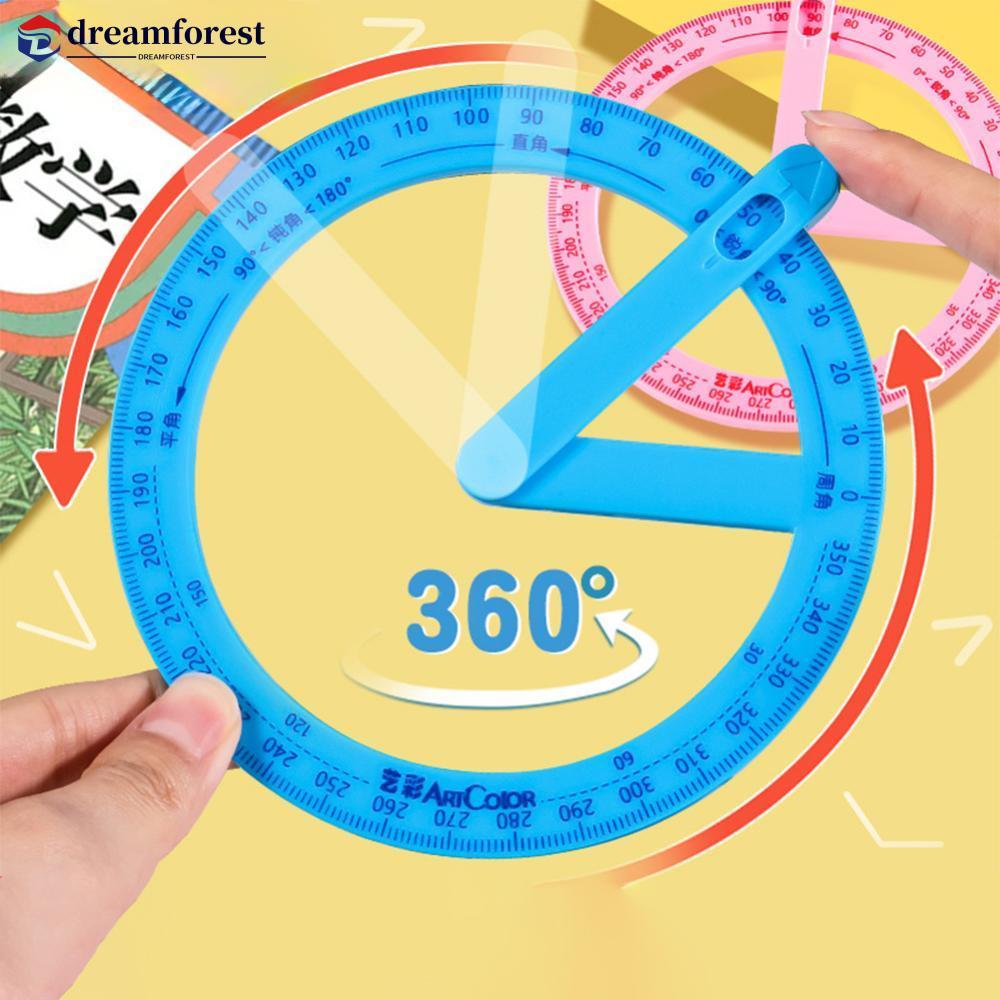 DFS 360 ที่สามารถเคลื่อนย้ายไม้โปรแทรกเตอร์กิจกรรมโรงเรียนการสอนเครื่องมือช่วยสอนนักเรียนการเรียนรู้คณิตศาสตร์เครื่องมือวาดเครื
