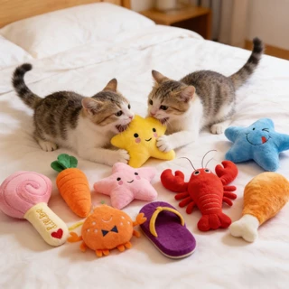 ของเล่นตุ๊กตาสัตว์เลี้ยงรูปแครอทน่ารักสําหรับแมวและสุนัขทนต่อการกัดและผลิตภัณฑ์เสริมอาหารในตัว