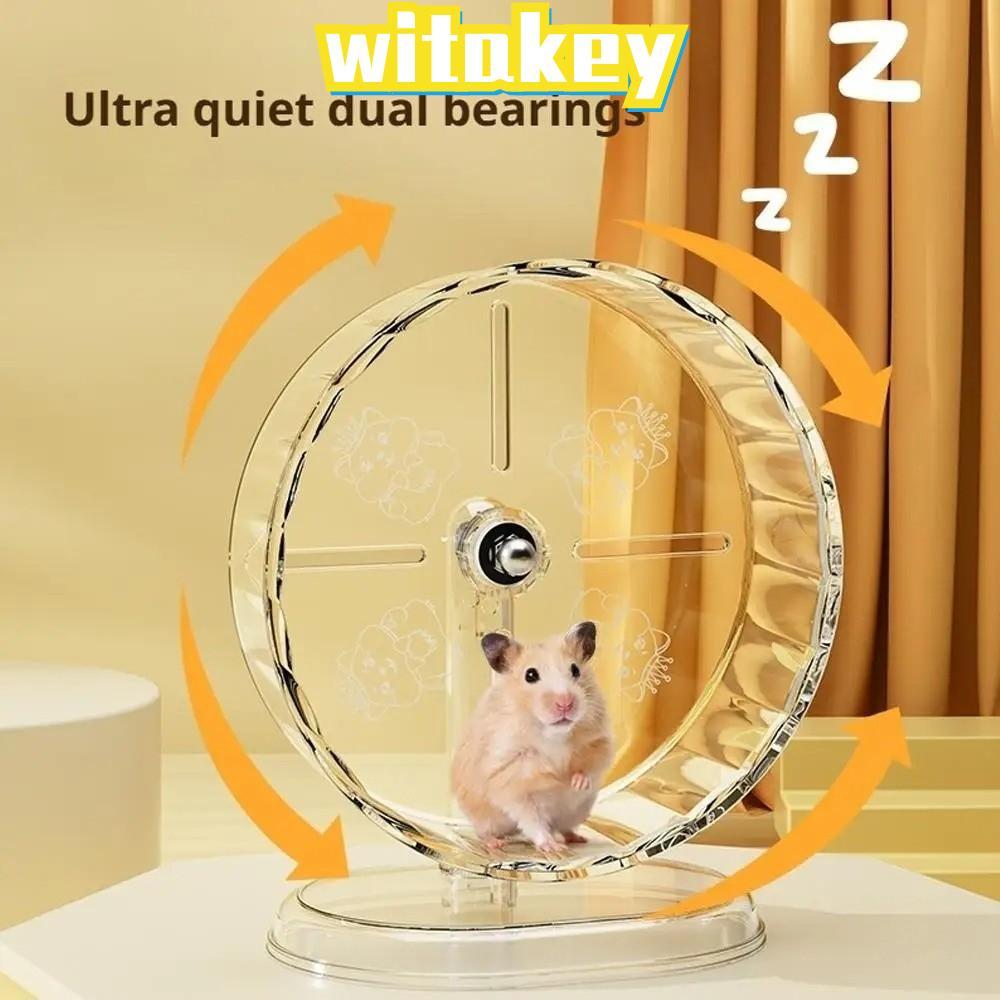 WITAKEY ล้อวิ่งหนูแฮมสเตอร์ 1 ชิ้น, ล้อออกกําลังกายสัตว์เลี้ยงที่กว้างขึ้นเงียบ​, ทําความสะอาดโปร่งใสง่ายต่อการถอดแยกชิ้นส่วนของเล่นสัตว์เลี้ยงขนาดเล็กอุปกรณ์สัตว์เลี้ยง