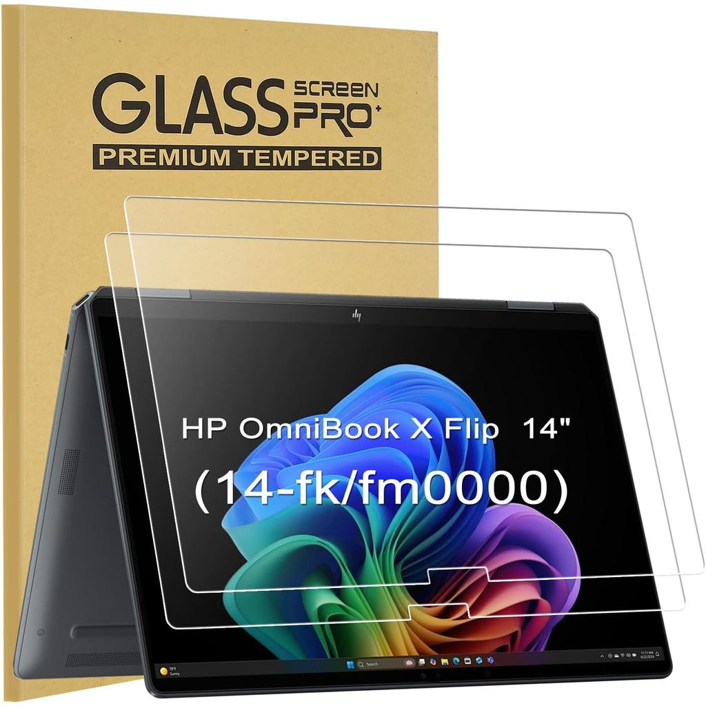 KEANBOLL [2-Pack] 9H ความแข็งกระจกนิรภัยป้องกันหน้าจอสําหรับ HP OmniBook X Flip x360 14" 2-in-1 หน้า