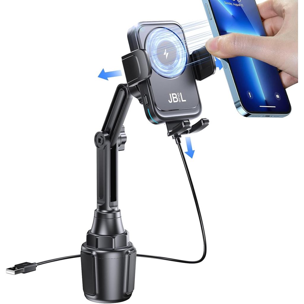 Wireless Car Charger ที่วางโทรศัพท์ในรถยนต์ 15W Fast Charging Auto Clamping Car Charger Dual Port PD