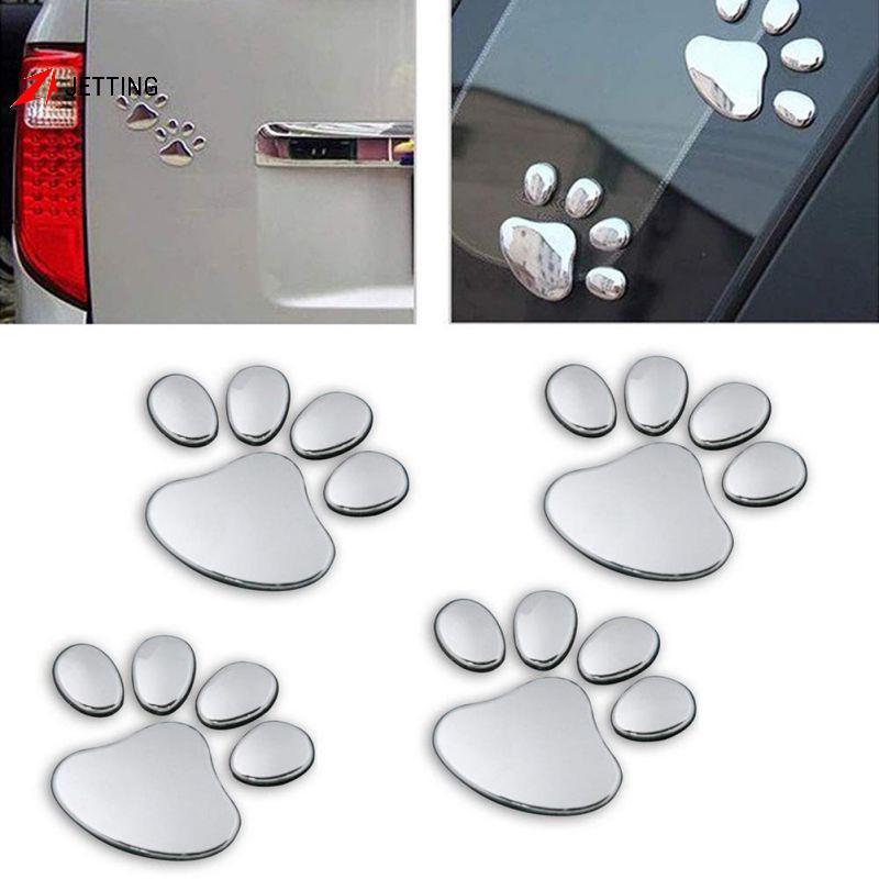 FSTH 1 แผ่นรถ Stiers Creative Decals Paw 3D สัตว์สุนัขแมวพิมพ์ Decal รถ Motocycle Stier รถอุปกรณ์เสริม HH
