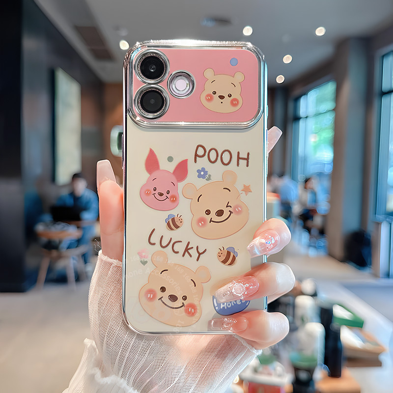 เคส OPPO A5 Pro A98 A79 A78 5G เคส OPPO A3X A38 A18 เคสการ์ตูนน่ารัก หมีวินนี่เดอะพูห์ กันกระแทก เคสซิลิโคนชุบอ่อน สำหรับเด็กผู้หญิง นักเรียน ผู้หญิง