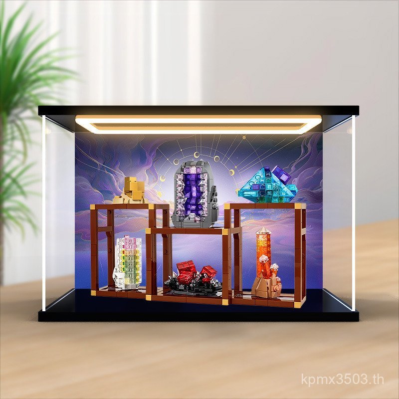 ฝาครอบกันฝุ่นไฟด้านหลังรุ่นกล่องเก็บของเล่นประเภท21362ซูเปอร์แร่อะคริลิอาคารบล็อกเหมาะสําหรับคอลเลกช