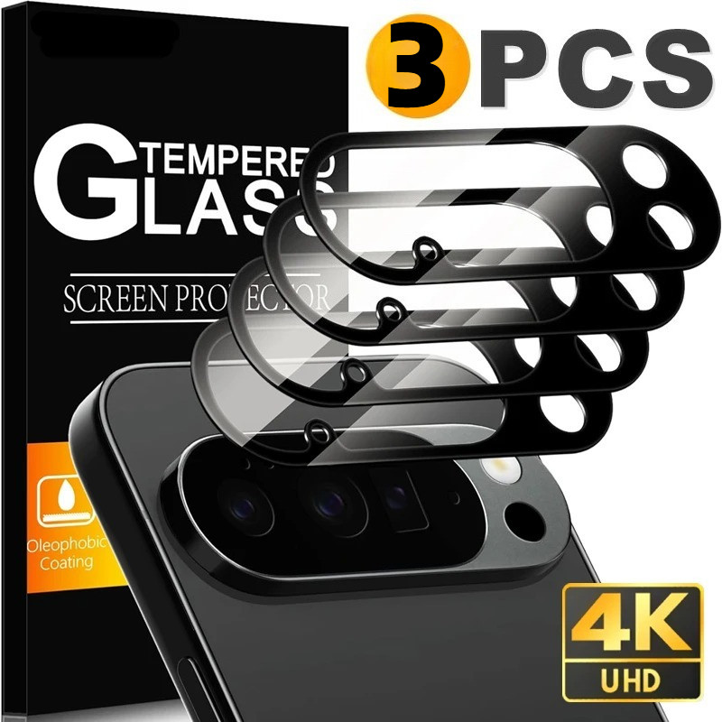 1-3Pcs 3D เลนส์กระจกนิรภัยสําหรับ Google Pixel 10a 10 9 Pro XL HD Black Edge ป้องกันกล้องสําหรับ Google Pixel 8 7a 7 Pro โทรศัพท์ปกหลังเลนส์กันชน Protector