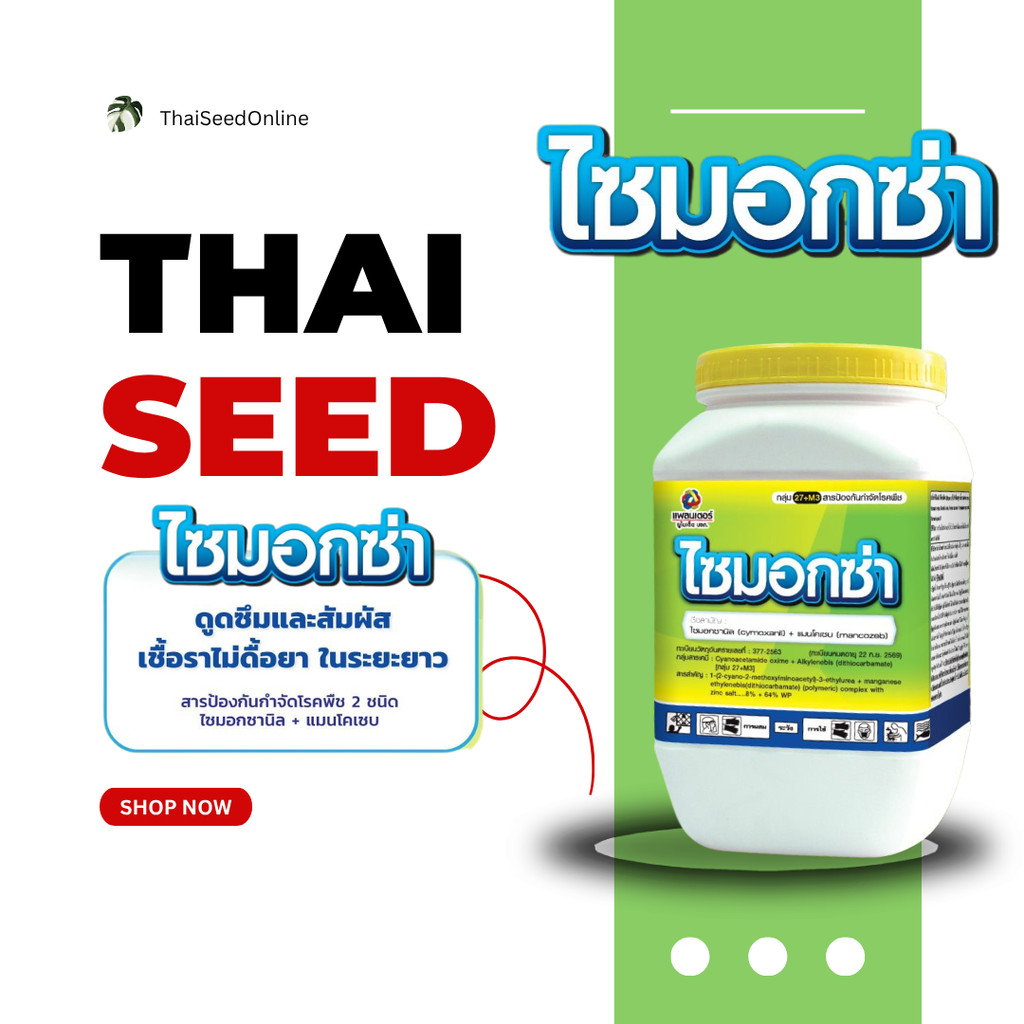PTU ไซม็อกซ่า 500 กรัม ไซมอกซานิล + แมนโคเซบ บริษัท แพลนเตอร์ ยูไนเต็ด ราน้ำค้าง รากเน่า โคนเน่า จำกัด Fungicide