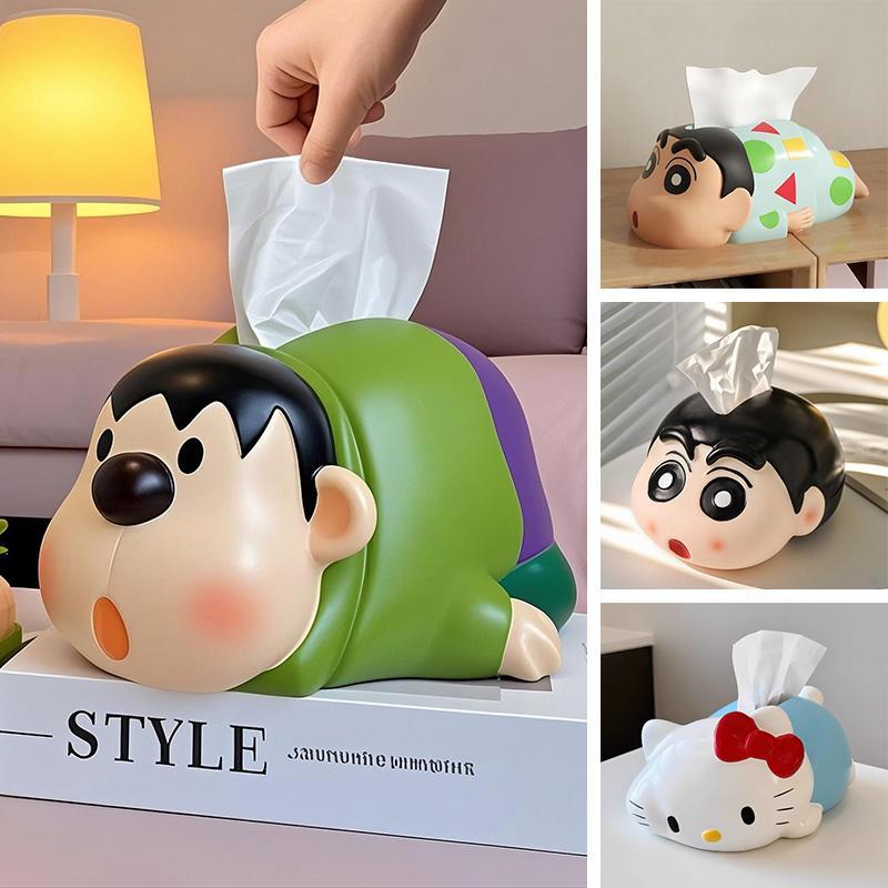 กล่องทิชชู่ Crayon Shin Chan ดีไซน์การ์ตูนน่ารัก เหมาะสำหรับห้องนั่งเล่นในบ้าน กล่องกระดาษ