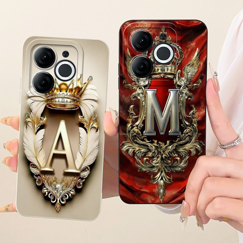 ITEL A80 A671LC A671L Case ITEL A80 Cover Luxury AZ ตัวอักษร 2D ปลอกซิลิโคนทาสี