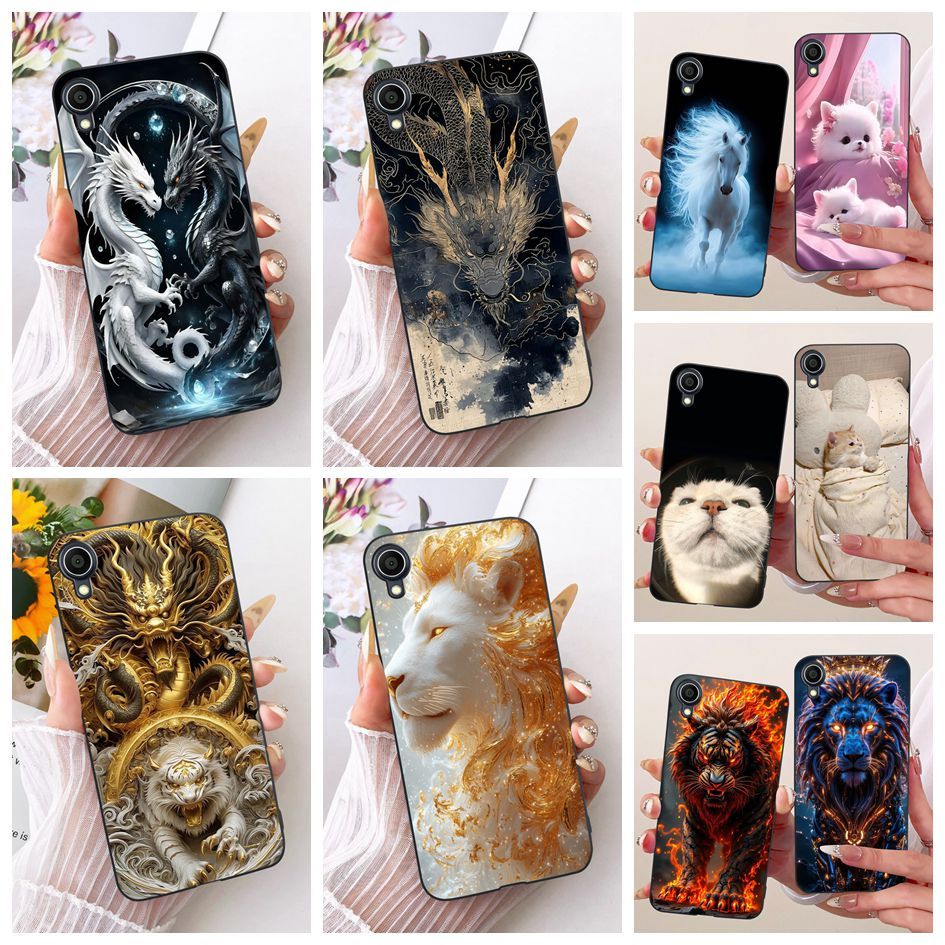 Cool การ์ตูนสําหรับ Asus ZenFone Live (L1) ZA550KL X00RD ฝาครอบ Dragon Lion นุ่มสีดํา TPU ปลอกซิลิโค