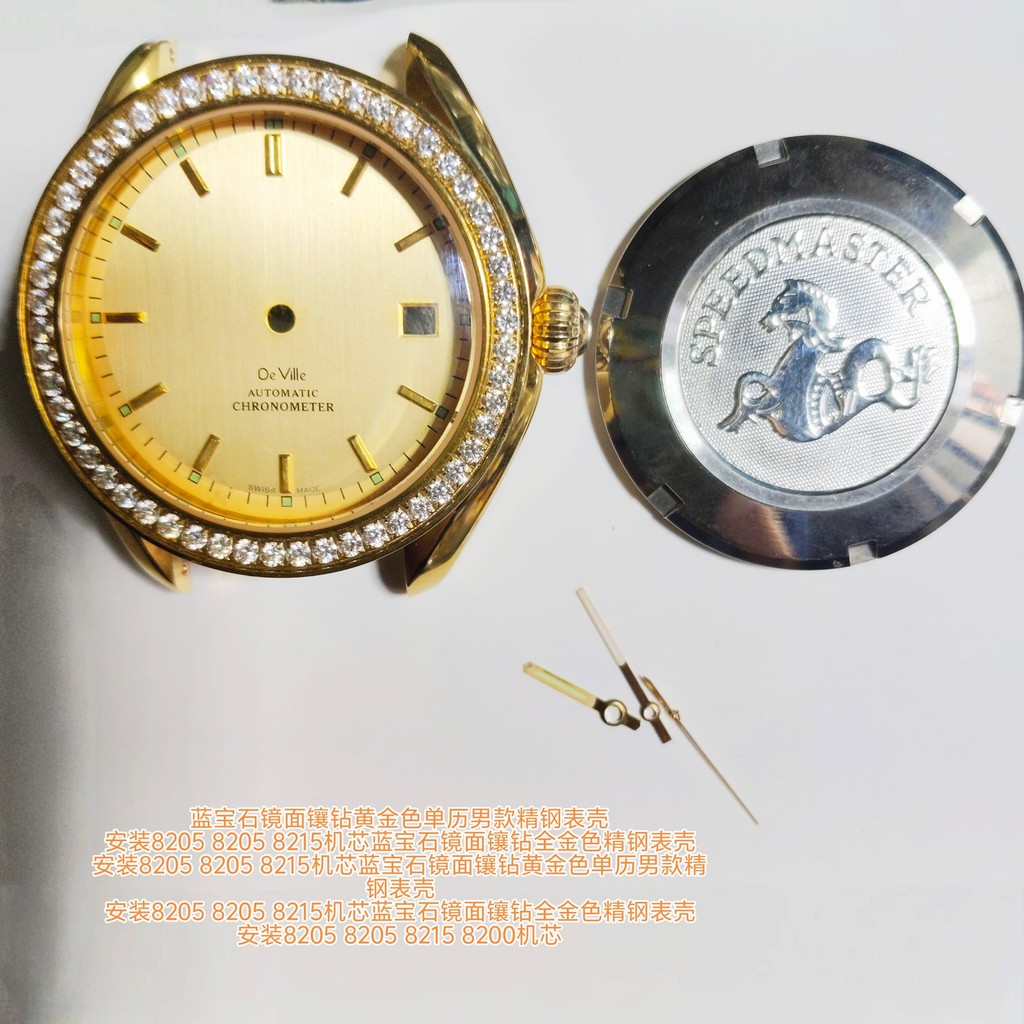 Euro All Gold Diamond Butterfly Flying Sapphire สแตนเลสกรณี Seahorse นาฬิกา 2813 8215 ชาย 39 มม. Sec