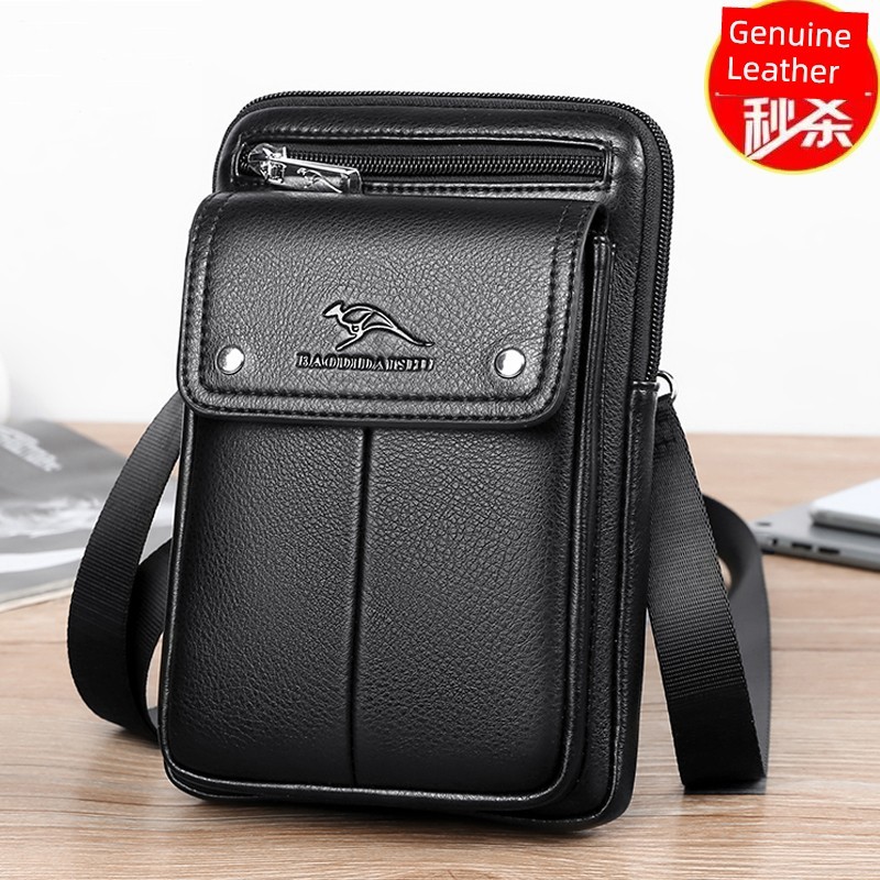 hobs กระเป๋า labella กระเป๋า จิงโจ้หนังแท้ผู้ชายทํางานแบบพกพากระเป๋าโทรศัพท์มือถือ