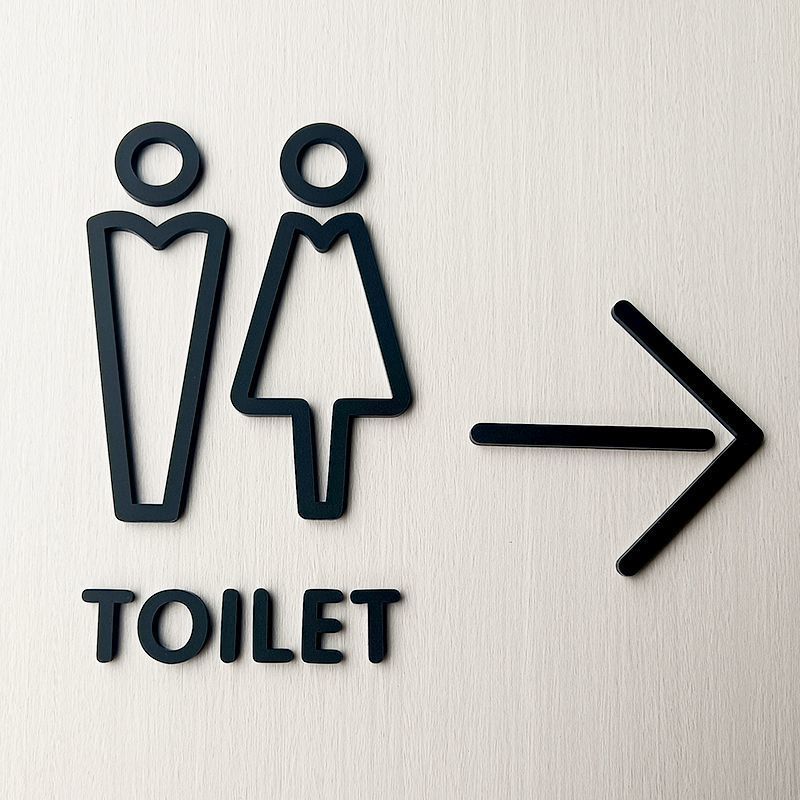 Simple Creative Unique WC ห้องน้ําอะคริลิคห้องน้ํา Prompt ป้ายห้องน้ําป้ายที่กําหนดเอง Prompt