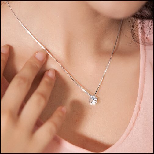S925 สร้อยคอเงินลูกปัดเพชรเพทายสําหรับผู้หญิงขุนนาง DC925ZIRCON05