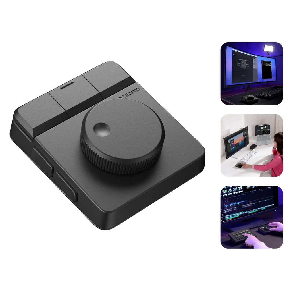 Ulanzi ตัวควบคุมปุ่มหมุน D100H Dial Controller ไร้สาย สำหรับตัดต่อวิดีโอ แต่งภาพ ปรับสี Shortcut ได้