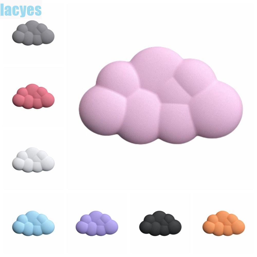 Lacyes แผ่นรองเมาส์, แผ่นรองข้อมือคีย์บอร์ดกันน้ําผ้าฝ้ายหน่วยความจํา, นักเล่นเกมหมอนมือกันลื่นหนัง PU สีทึบนุ่ม