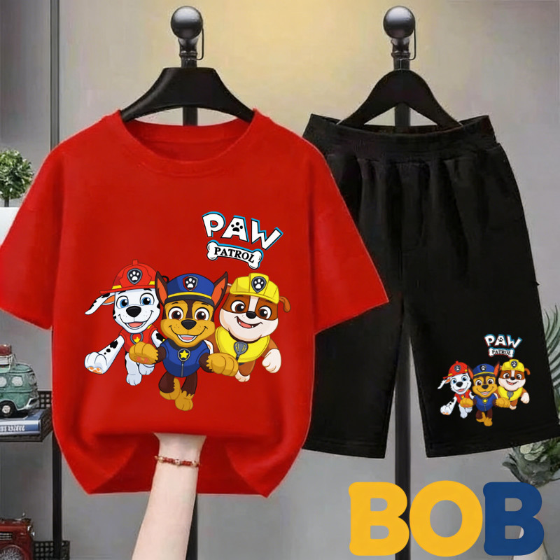 【ส่งไว 24ชม】2ชิ้น BOB ชุดเด็กชาย PAW Patrol หมาน้อยผู้กล้า เสื้อยืดกางเกงขาสั้น ผ้า TC ผ้าสำลีเนื้อดี ไม่ยับ ใส่สบาย#37