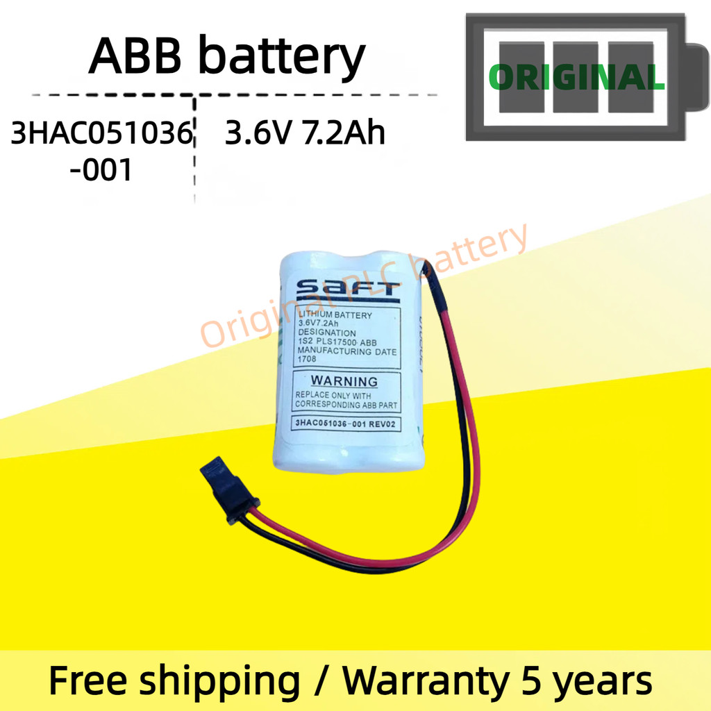 แบตเตอรี่หุ่นยนต์ ABB IRB120 3HAC051036-001 แบตเตอรี่ 3.6V 7.2Ah สําหรับหุ่นยนต์ SMB IRB1200 LS17500 ใหม่