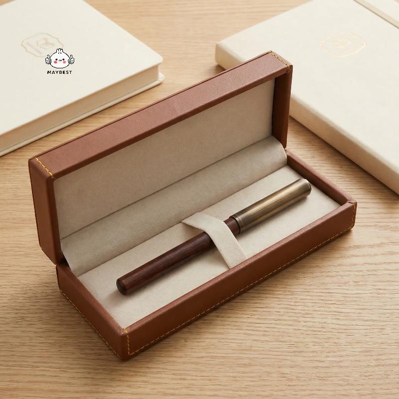 {maybest} Retro Office Fountain ปากกาไม้หรูหรา Bronze Fine Nib Smooth เขียนปากกาสําหรับธุรกิจการประดิษฐ์ตัวอักษรของขวัญศิลปะ {TH}