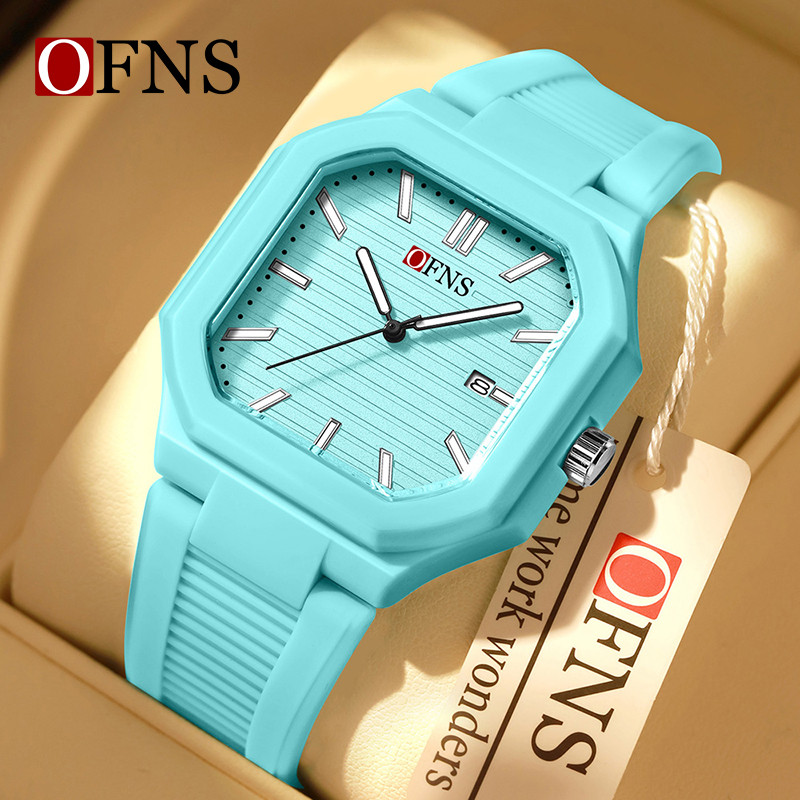OFNS นาฬิกาลําลองมีสไตล์ Luminous Waterproof Date Window & 24H Index