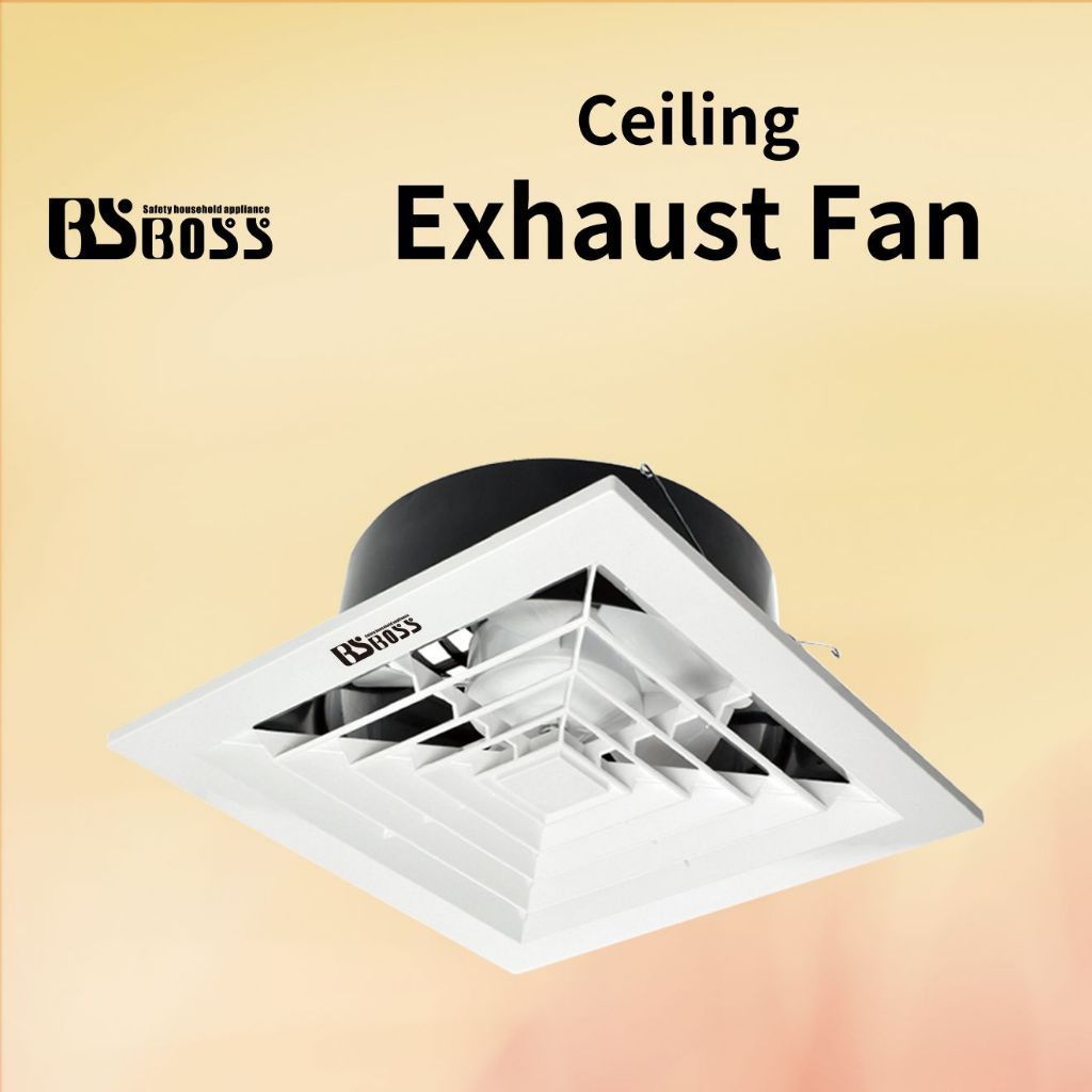 BS BOSS พัดลมดูดอากาศ8นิ้ว10นิ้ว12นิ้วประเภทเพดานพัดลมดูดอากาศพัดลมระบายอากาศโดยตรง Kipas Ekzos