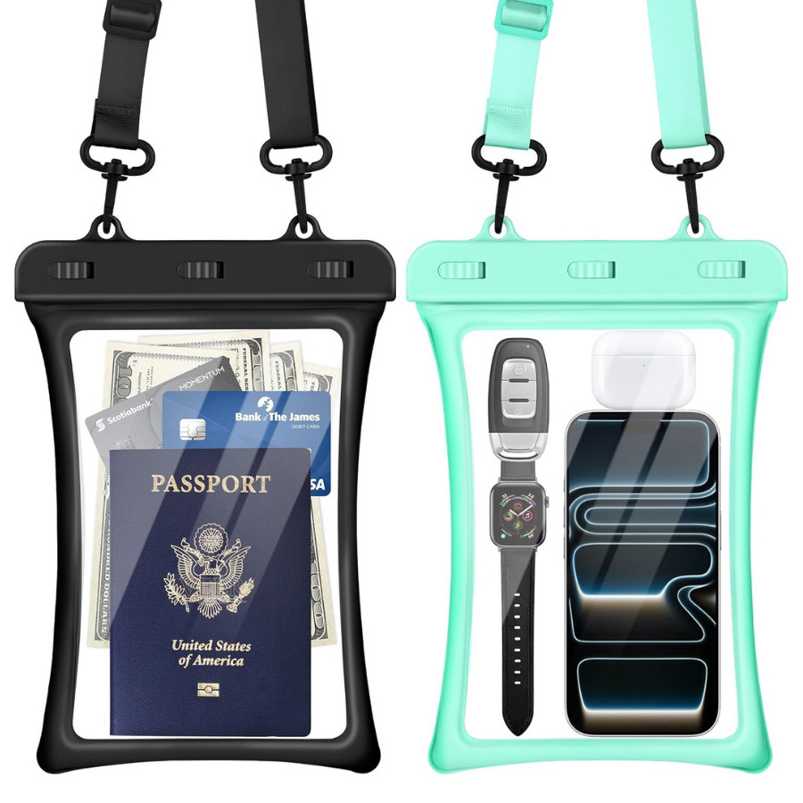 ซองโทรศัทพ์กันน้ำ สงกรานต์ ขนาดใหญ่ กระเป๋าคู่ ลอยน้ำได้ ทัชสกรีนได้ ซองใส่โทรศัพท์ ใส่ของ กันน้ํา