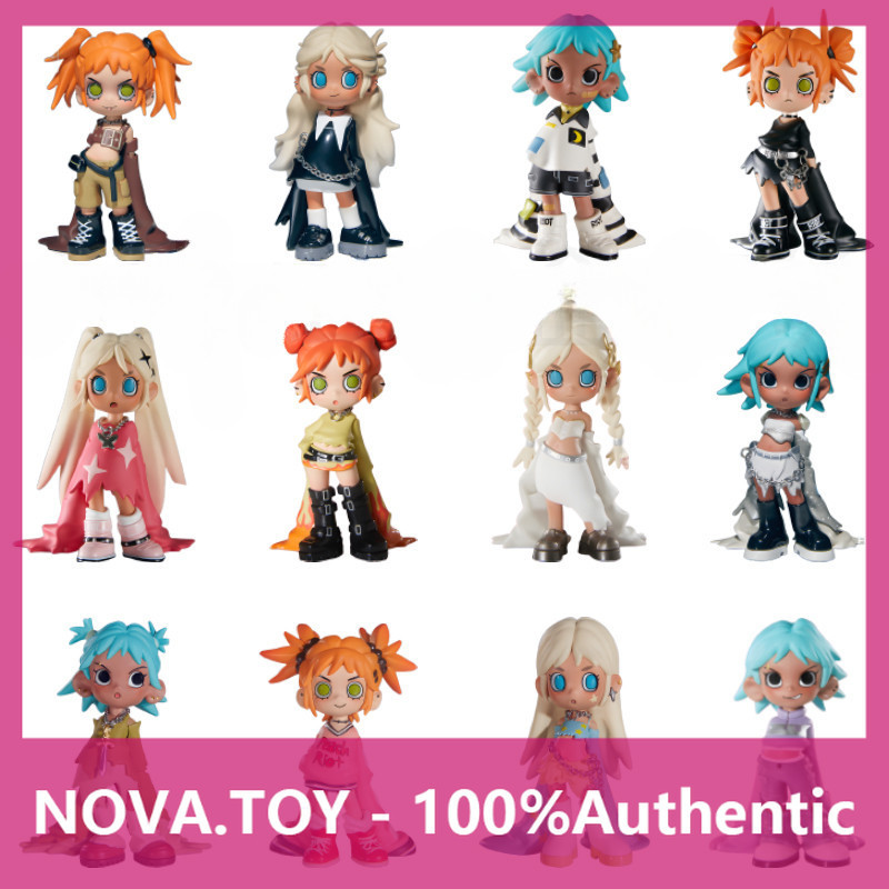 P POPMART Lil Peach Riot Lil Peach Riot Little Traitor ถือใน!ซีรีส์ตกแต่งกล่องปริศนาฟิกเกอร์