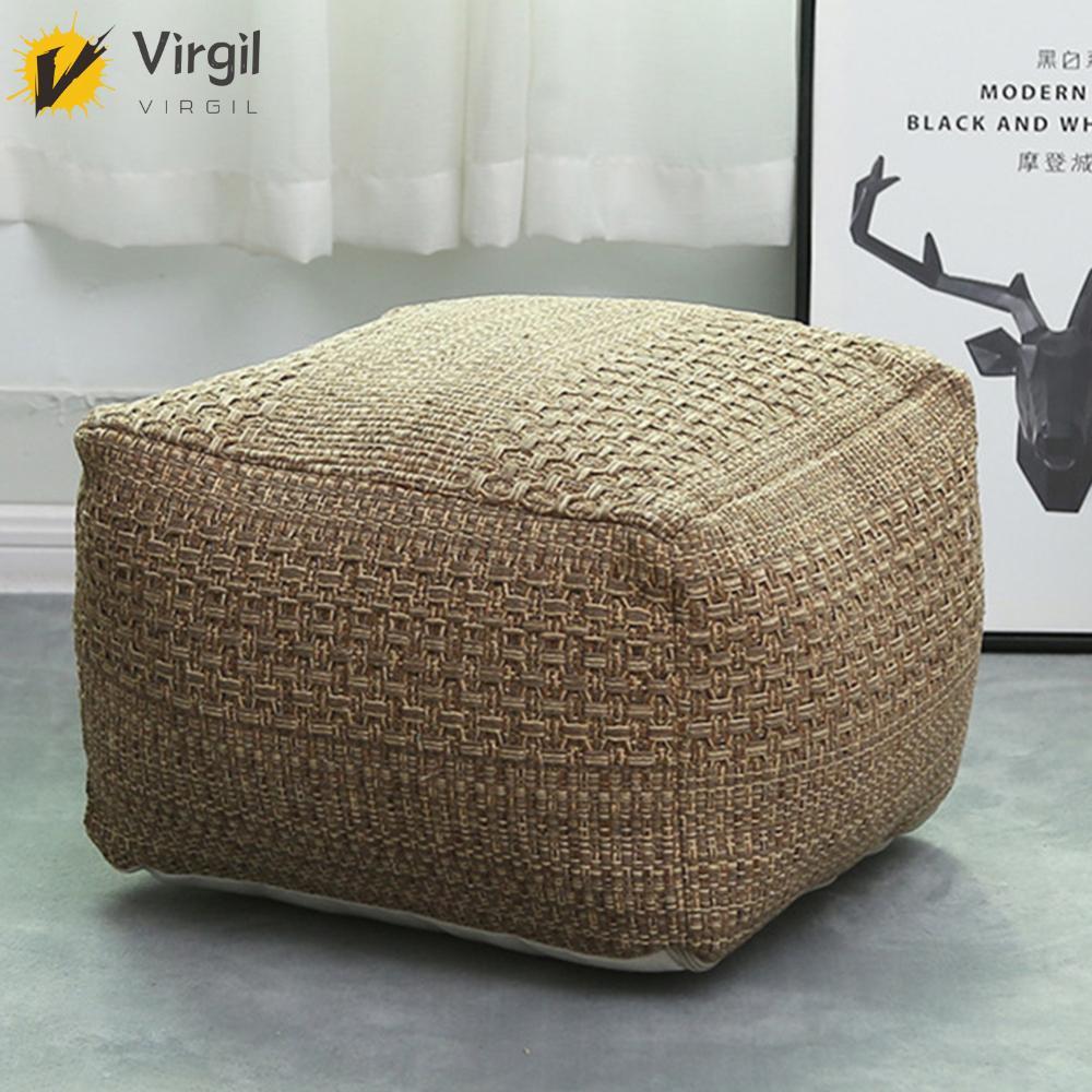 [Virgil.th] Ottoman Cover Nordic Style Ottoman Slipcovers Multifunctional for Home Room