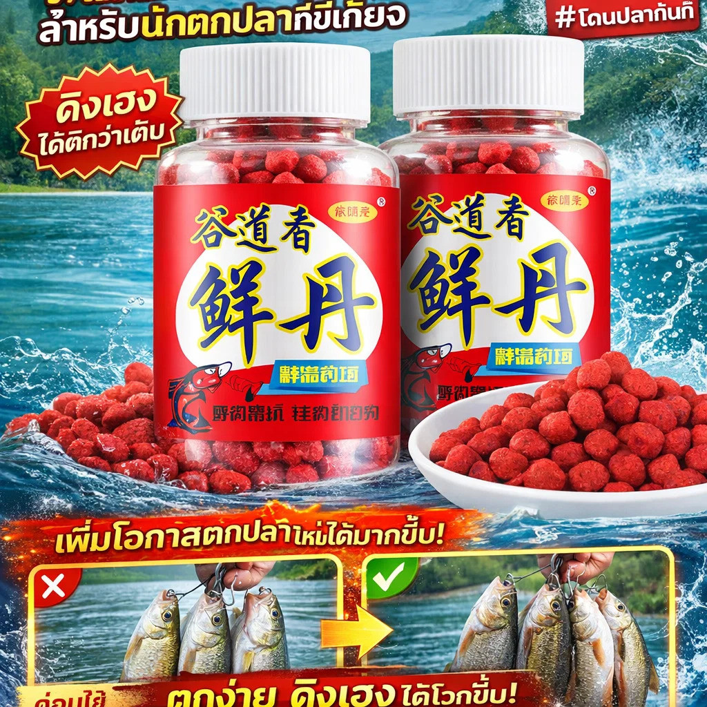 1/2/3 bottles🔥ซื้อหนึ่งแถมสองฟรี🔥[คุณภาพสูง อาหารเหยื่อปลาสด] เหยื่อตกปลาโปรตีนจากสัตว์สำหรับคนขี้เกียจ อุดมไปด้วยผงไส้เดือนและผงกุ้ง/รสชาติที่แข็งแกร่ง/เหยื่อตกปลา
