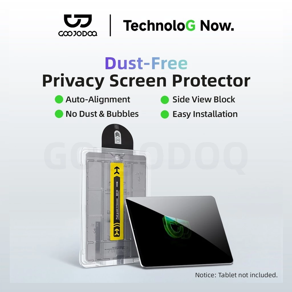 GOOJODOQ Dust-Free Privacy Screen Protector Auto-Alignment Easy Installation No Dust & Bubbles