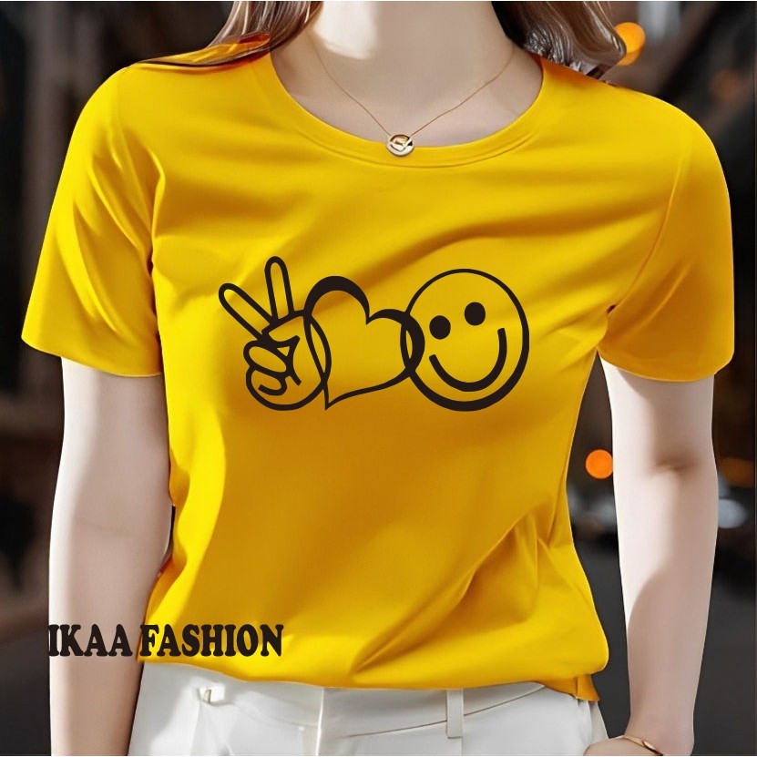 CODDISTRO T-SHIRTS BUY 3 GET A ฟรี EXTRA BASS HEADSET PEACE LV SMILE T-SHIRT/ เสื้อยืดผู้หญิง/ เสื้อ