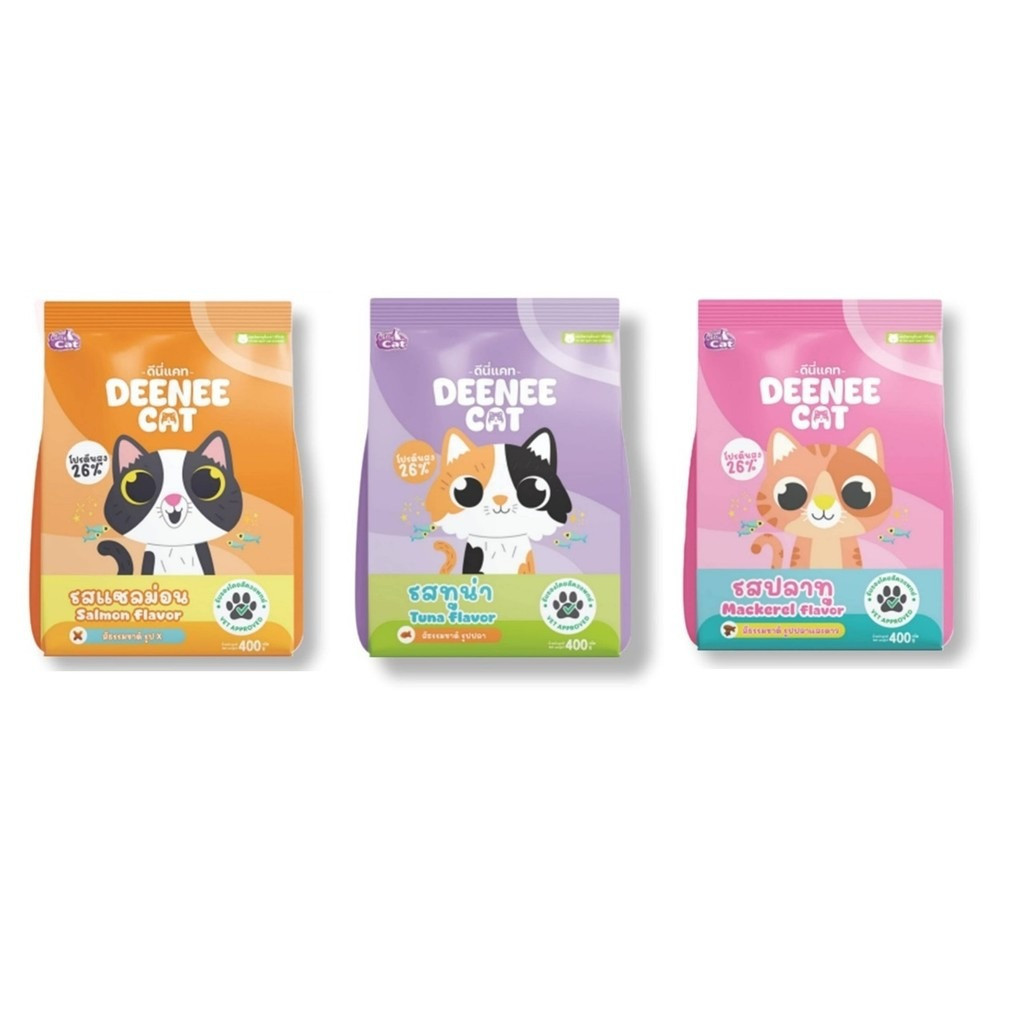 Deenee Cat อาหารแมว สำหรับแมวทุกสายพันธุ์ 400 g.
