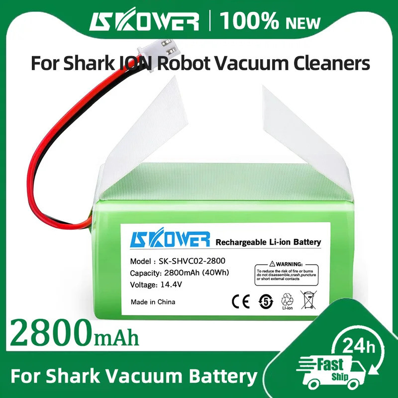 แบตเตอรี่หุ่นยนต์ดูดฝุ่น SKOWER รุ่น rvbat850 Shark Ion สำหรับรุ่น R75 RV761 RV850C RV1000S RV700 RV