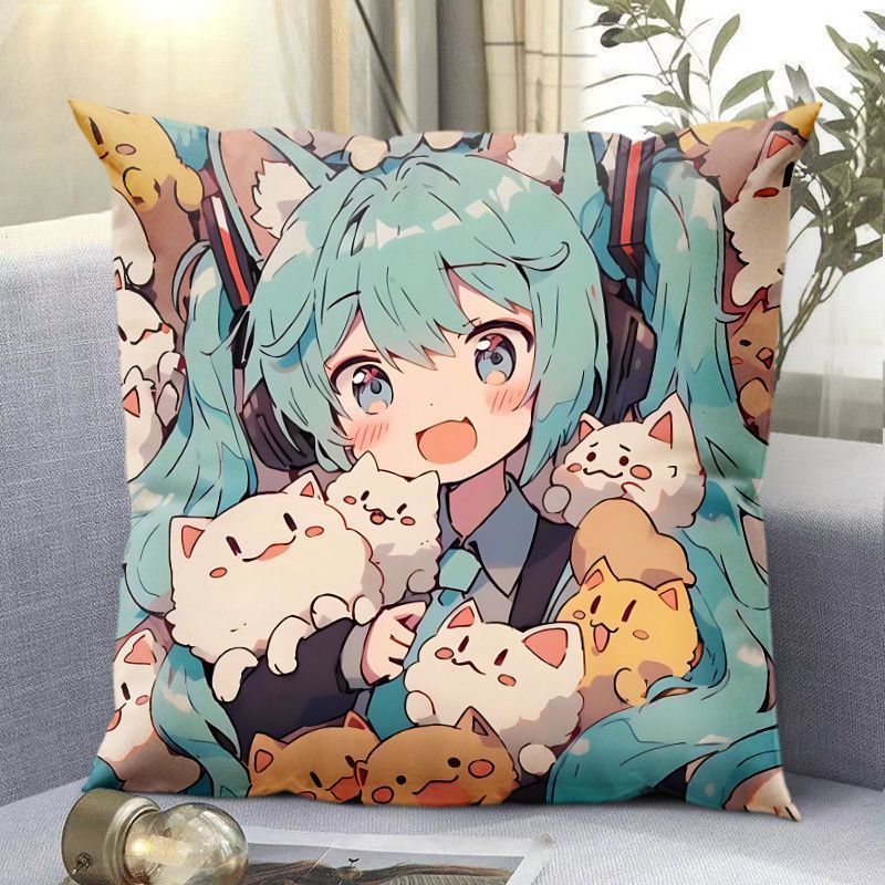 Miku Hatsune Miku หมอนเด็กหมอนนอนหมอนเกมอุปกรณ์ต่อพ่วงสองด้านพักกลางวันเบาะสากล ราคา ถูกที่สุด ดีลบีเคเค แกลเลอรีภาพที่ 5