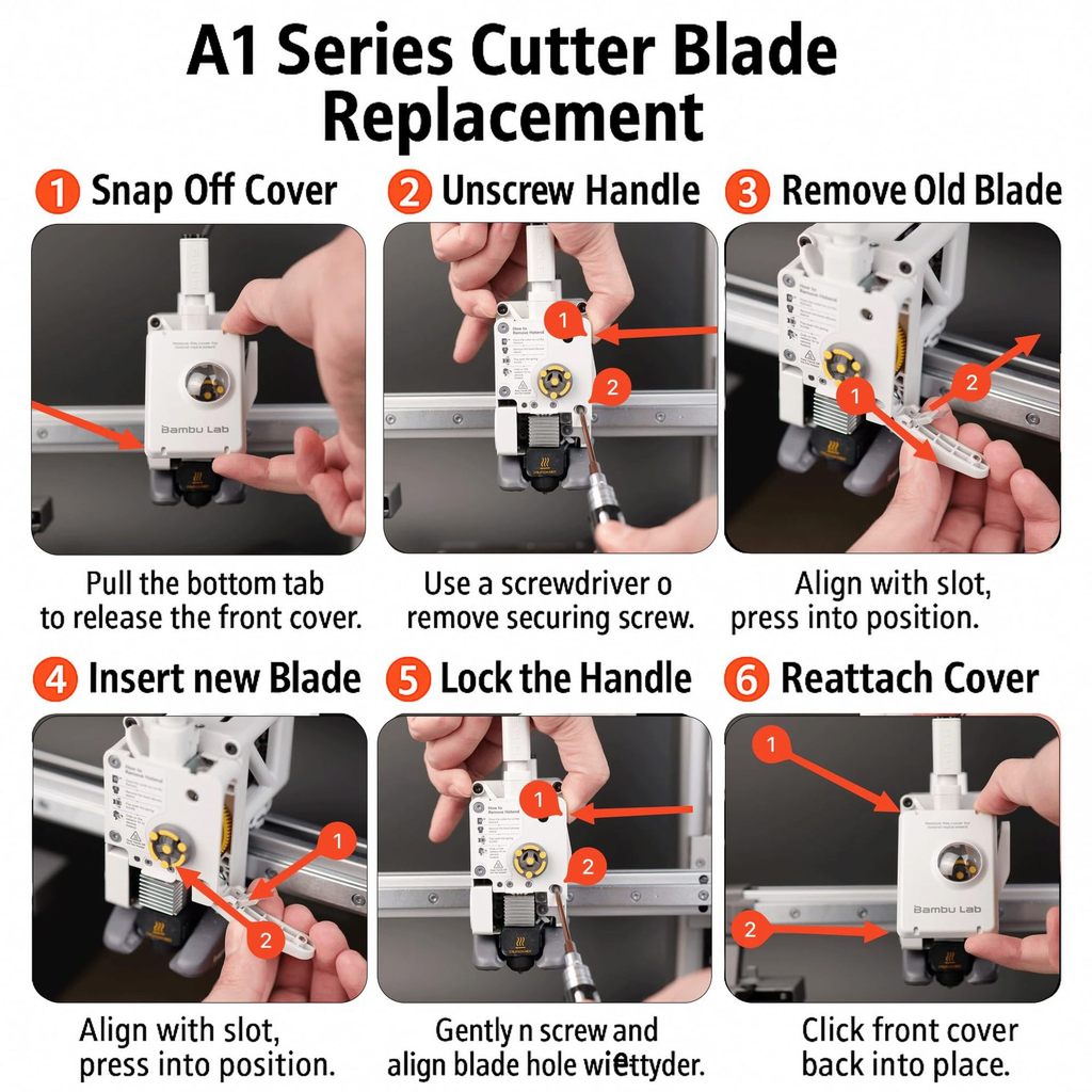อุปกรณ์เสริมเครื่องพิมพ์ 3D A1 เครื่องตัดขนาดเล็ก 3 ชิ้น [Bambu Lab Sambu Lab X1/P1/A1 Universal] N0
