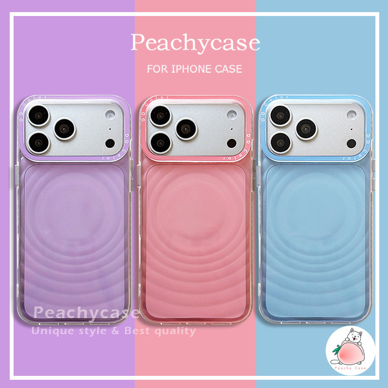 สีทึบที่เรียบง่ายระลอกน้ํากรณีโทรศัพท์มือถือเข้ากันได้สําหรับ ไอโฟน 17 16 15 14 มือโปร สูงสุด 16โปรแม็กซ์ กันกระแทก ทีพียู ปกหลังหลุมใหญ่ปลอกโ