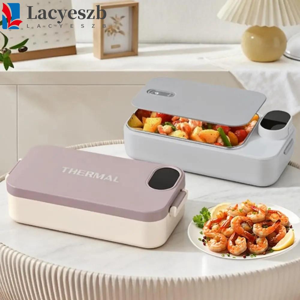 LACYESZB กล่องอาหารกลางวันอุ่น USB, อุ่นอาหารแบบชาร์จไฟได้ความจุ 900 มล., ฟังก์ชั่นความร้อนแบบพกพาที่ถอดออกได้ภาชนะด้านในความร้อนอย่างรวดเร็วภาชนะบรรจุอาหารร้อนสํานักงานใช