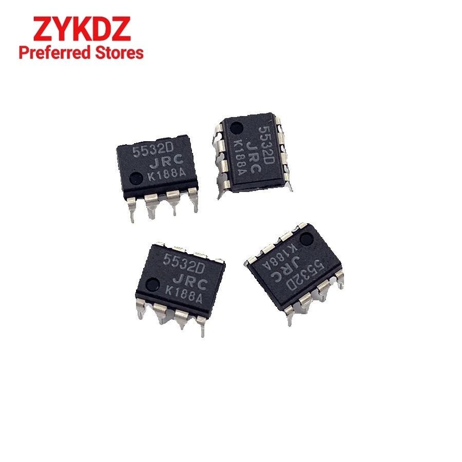 10 ชิ้น/ใหม่นําเข้าต้นฉบับ NJM5532D JRC5532D DIP8 in-line เสียงต่ําเครื่องขยายเสียงการทํางานคู่