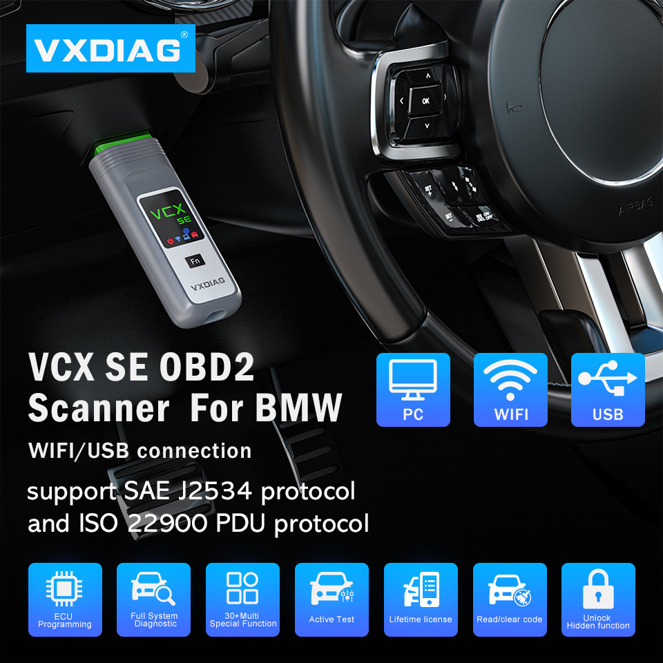 VXDIAG VCX SE WIFI สําหรับ BMW สําหรับ BMW การวินิจฉัยความผิดพลาดการเขียนโปรแกรมการตรวจสอบการเข้ารหั