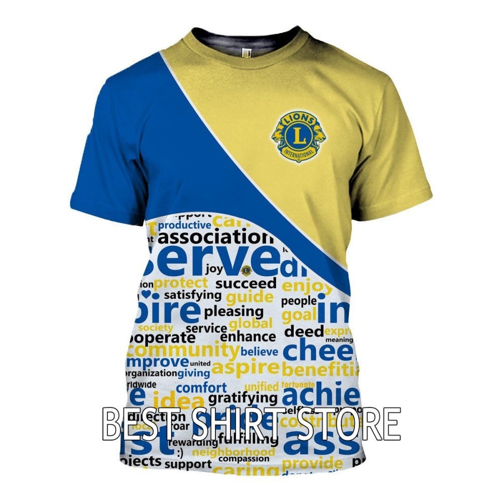 3D ALL OVER PRINTED LIONS CLUBS INTERNATIONAL CLOTHES MAN SHIRT