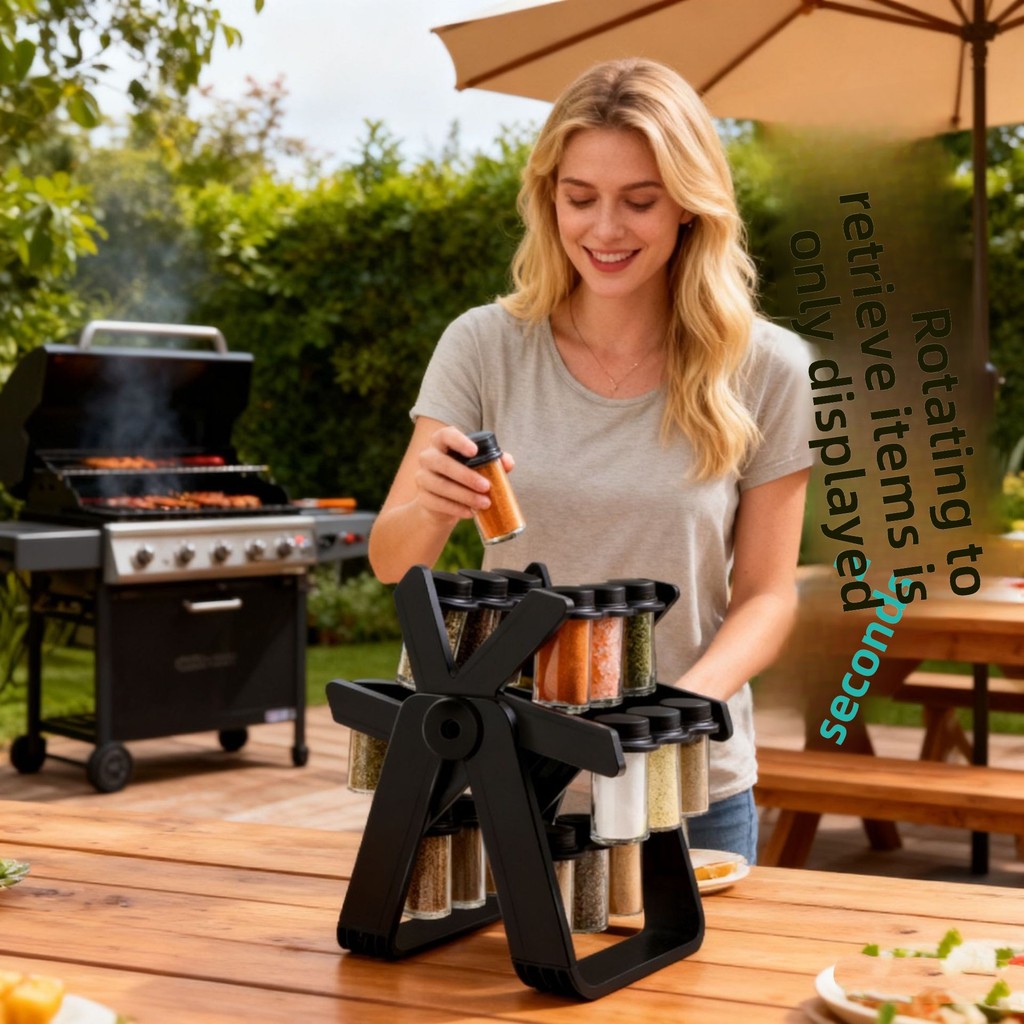 Rotating Spice Rack Kitchen-Specific Glass Spice Bottle Rack Rotating Seasoning Rack