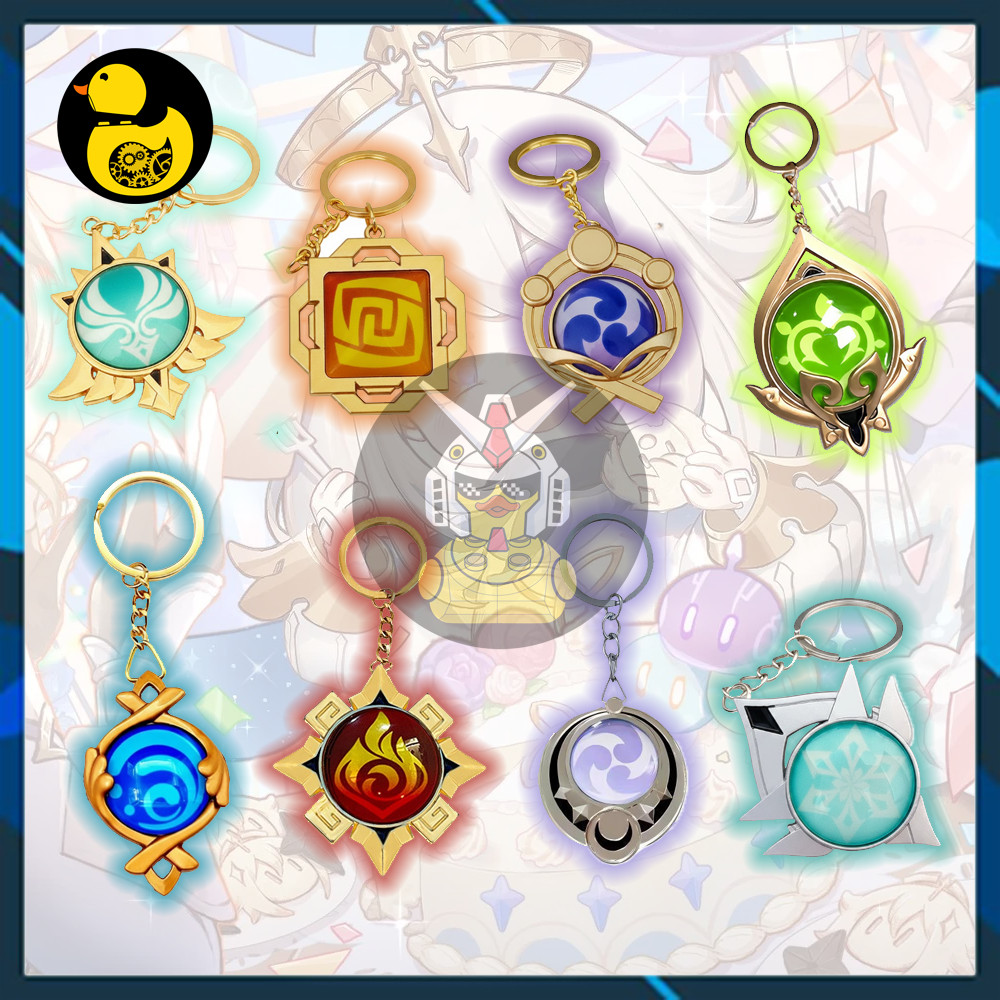 Vision Genshin Impact Fontaine Mondstadt Liyue Inazuma Sumeru Fontaine Nod-Krai พวงกุญแจ