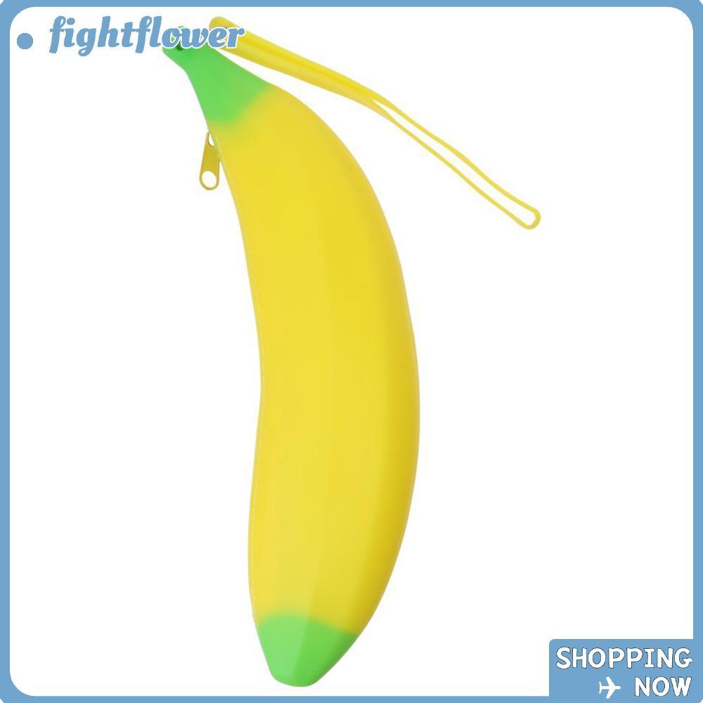 กระเป๋าสตางค์ FIGHT Banana Zero, กระเป๋าใส่ปากกาซิลิโคนรูปกล้วย, Creative 2.36*7.87 นิ้วสํานักงานดิน