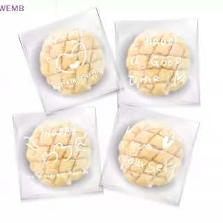 WEMB 100 ชิ้น Happy Clear กระเป๋า Self กาว Candy คุกกี้เบเกอรี่กระเป๋า Self กาวของขวัญส่วนบุคคล Pastry บิสกิตบรรจุภัณฑ์ถุงใหม่