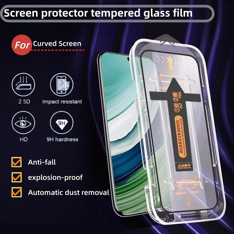 หน้าจอโค้งป้องกันฟิล์มกระจกนิรภัยสําหรับ Xiaomi Poco M8 Xiaomi Poco M8 Pro พร้อมกําจัดฝุ่น,การจัดตําแหน่งที่แม่นยํา, One Second Bonding