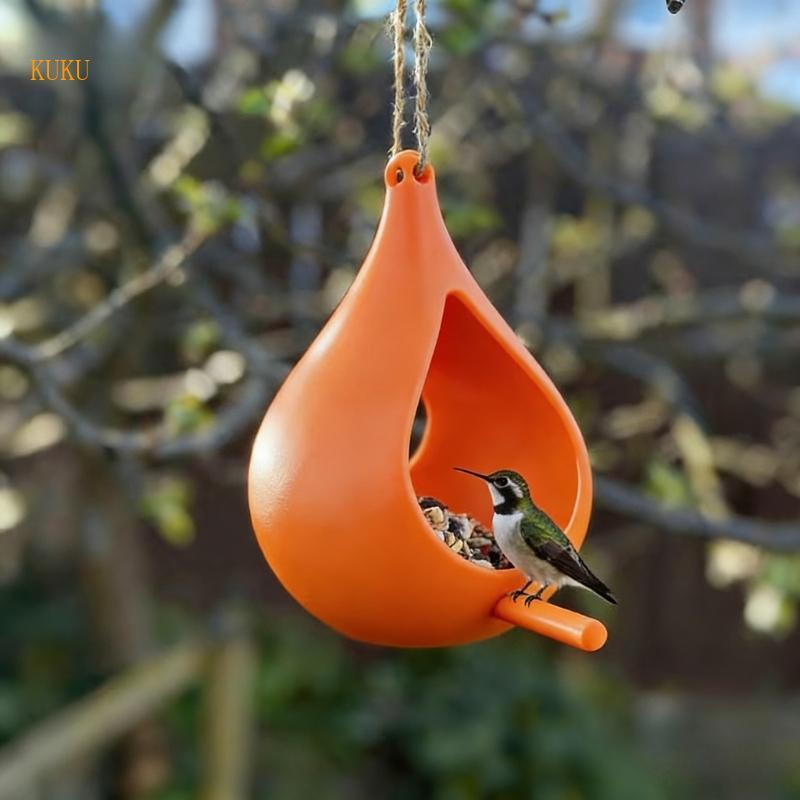 KU* ขนาดใหญ่ความจุแขวน Bird Feeder Feeding Station สําหรับ Garden Yard ตกแต่ง