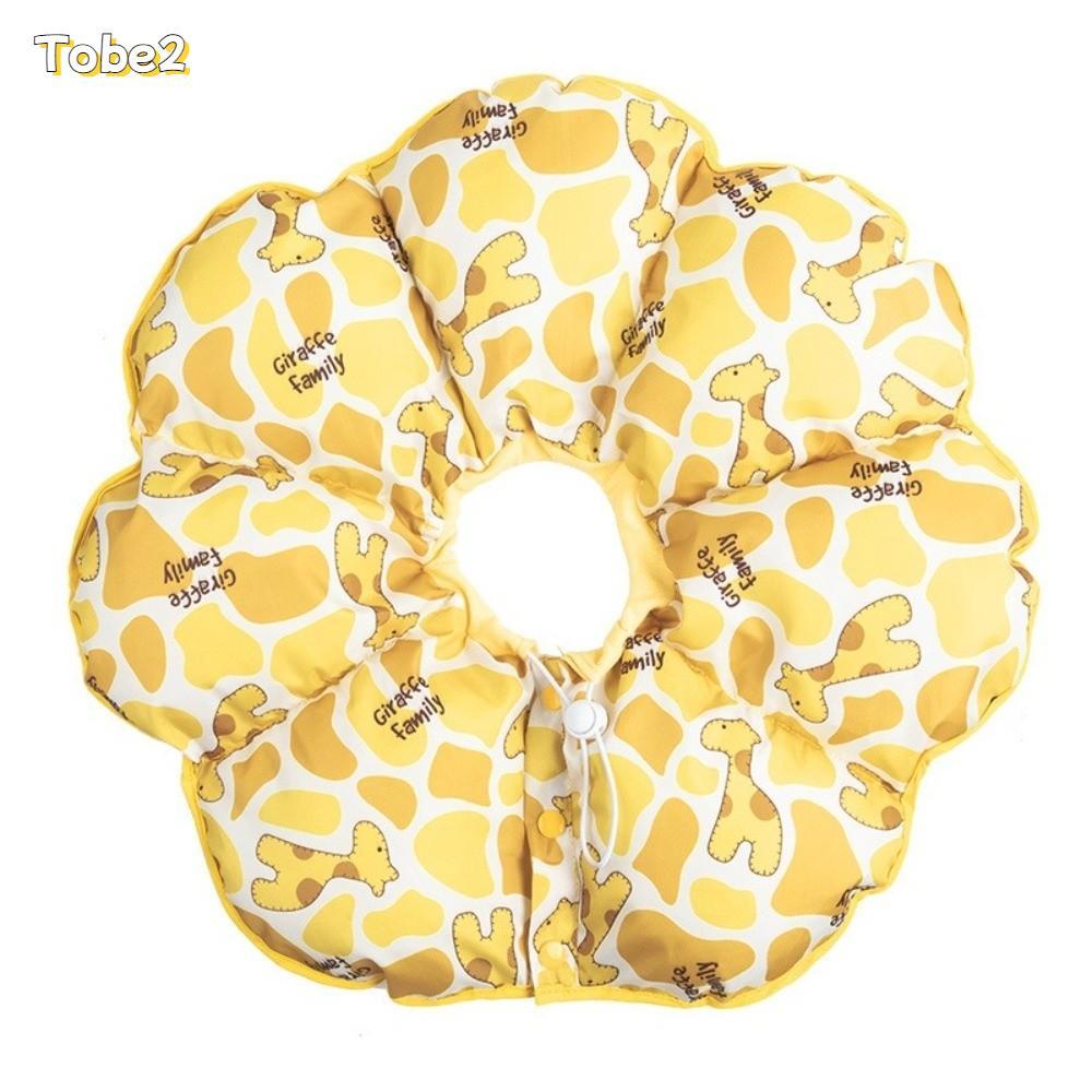 TOBE2 อุปกรณ์ป้องกันสัตว์เลี้ยง, การ์ตูนพิมพ์ปลอกคอสัตว์เลี้ยงป้องกันรอยขีดข่วน, กันน้ําปรับ Anti-lick สัตว์เลี้ยงหมวกดอกทานตะวัน