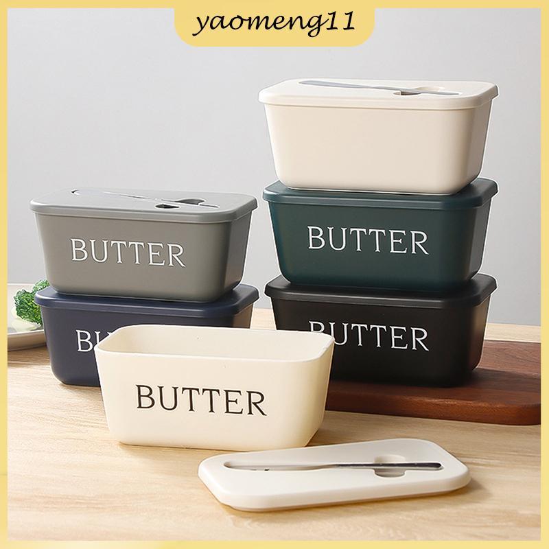 YM คอนเทนเนอร์เนยเกรดอาหาร PP กล่องร้านอาหารปิดผนึกกล่องเก็บชีสจานมีดเครื่องตัดเนย Butter Tableware TH